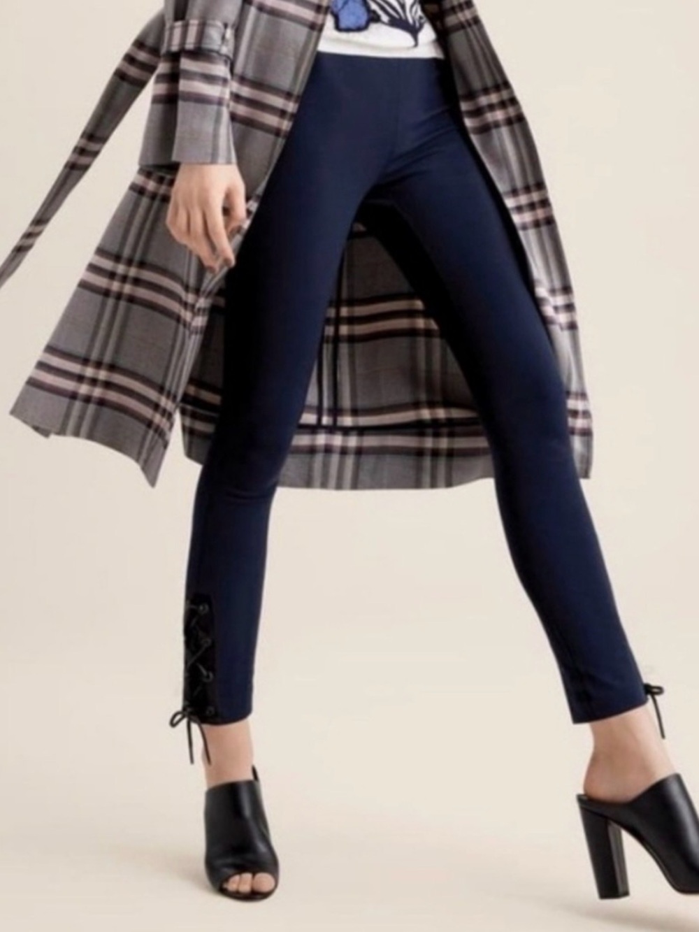 Rag & Bone Simone Lace-up Ankle Pants Women’s Size 10 Navy Stretch Slim USA